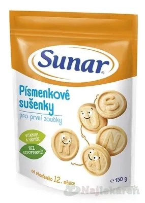 Sunar Písmenkové sušienky pre prvé zúbky (od ukonč. 12. mesiaca) 150 g