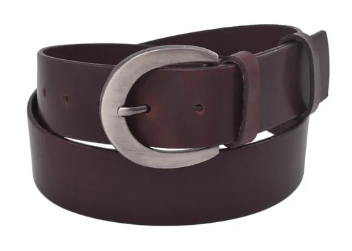 Kožený dámsky opasok 724-40-43 tmavohnedý hladký pracka Františka