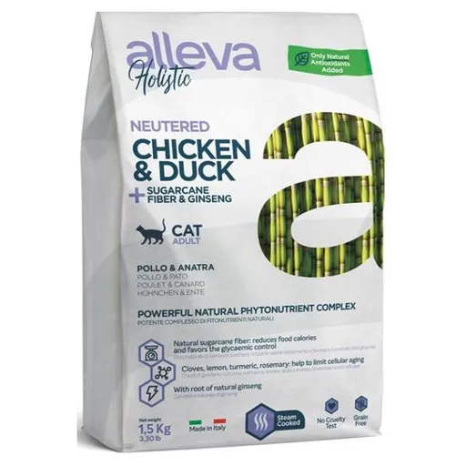 ALLEVA Holistic Adult Neutered Chicken&Duck granule pre mačky 1,5 kg