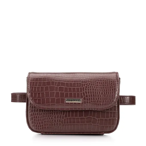 Damska torebka nerka z ekoskóry croco 95-3Y-533-4