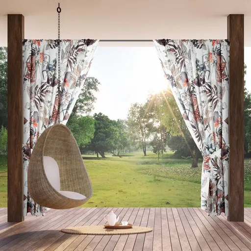 ArtFir Záves na terasu GARDEN 21 P | biela/oranžová 155 x 200 cm