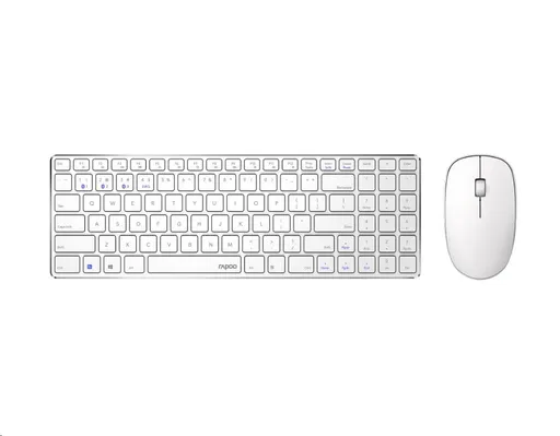 RAPOO set klávesnica a myš 9300M, bezdrôtová, Multi-Mode Slim Mouse, Ultra-Slim Keyboard, biela
