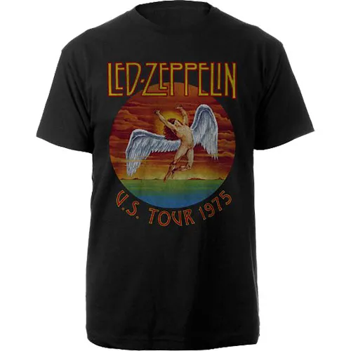Led Zeppelin tričko USA Tour '75. Čierna S
