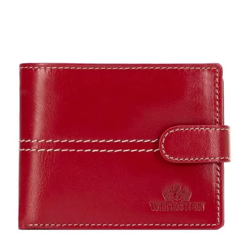 Dámska kožená peňaženka s prešívaním červená 14-1-115-LG3