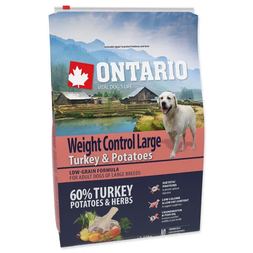 Krmivo Ontario Large Weight Control Turkey