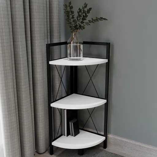 VCM Rohový regál Insasi 2, bílý