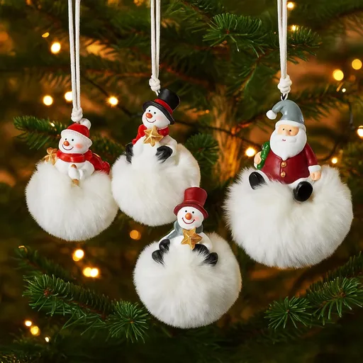 PM Euro-Trading Vánoční ozdoby Koule, sada 4 ks