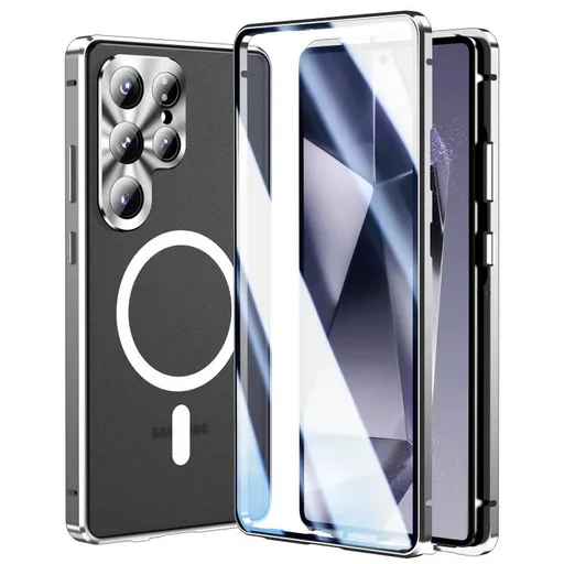 MAGSAFE MAGNETIC Celotelový ochranný kryt Samsung Galaxy S25 Ultra 5G strieborný