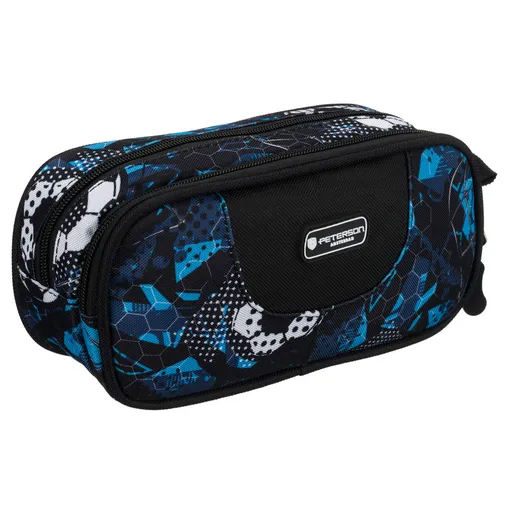 Dvojkomorový školský peračník s futbalovým motívom – ľahký a priestranný doplnok do školy