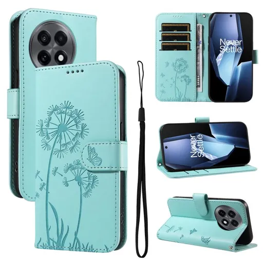 ART DANDELION Peňaženkové puzdro pre OnePlus 13R 5G svetlozelené