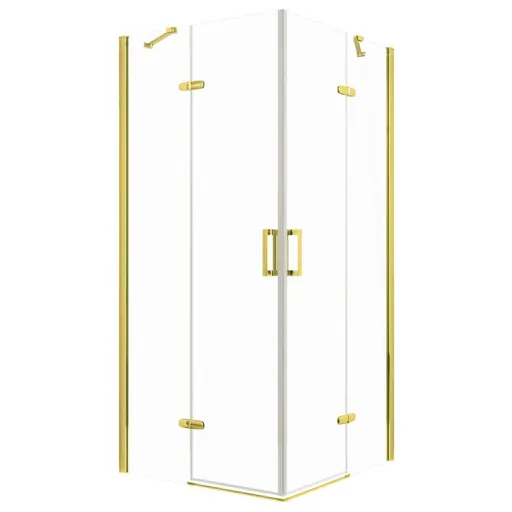 KERRA - Sprchovací kút Flow 90 Zlatý (bez vaničky) 5907548116475