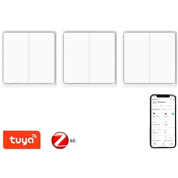 Immax NEO Smart sada 3× vypínač 2-tlačidlový Zigbee 3.0 (07507C)