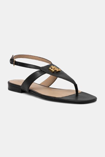 Kožené sandále Lauren Ralph Lauren Everley dámske, čierna farba, 802959145001
