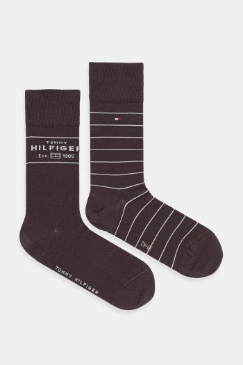 Ponožky Tommy Hilfiger 2-pak hnedá farba, 701236634