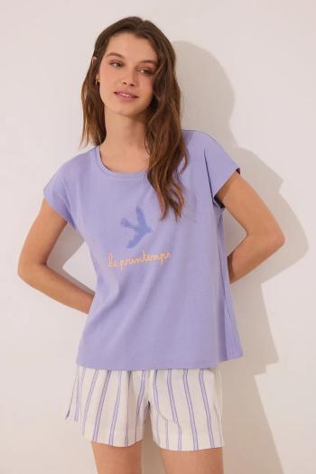 Bavlnené pyžamo women'secret fialová farba, bavlnené, 3599187