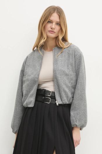 Bunda Answear.LAB dámska, šedá farba, prechodná