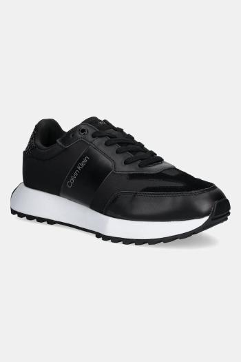 Tenisky Calvin Klein LOW TOP LACE UP NYLON WOVEN čierna farba, HM0HM01841