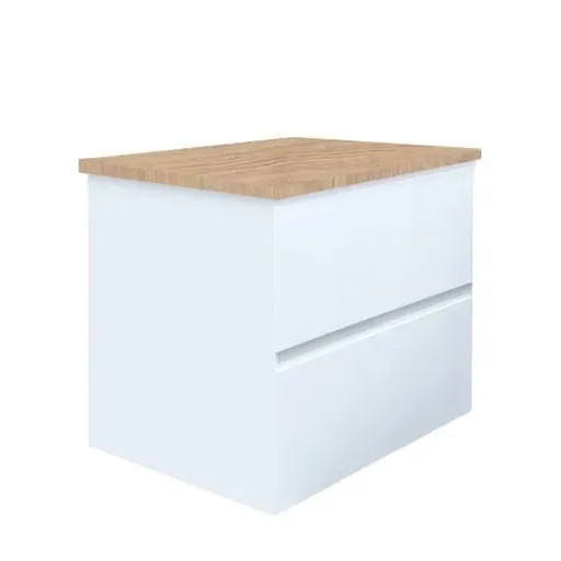 Kúpeľňová skrinka s krycou doskou SAT B-Way 59x50x45 cm biela lesk BWAY260WDOAK