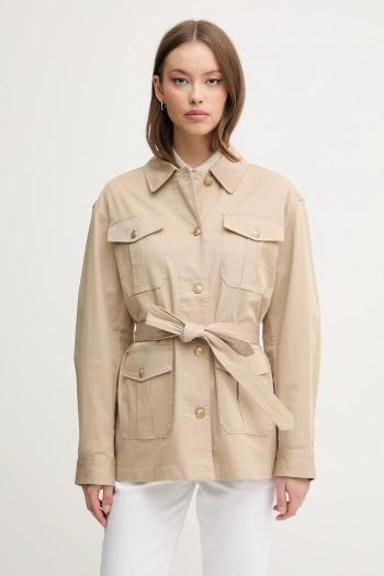 Košeľové sako Tommy Hilfiger béžová farba, prechodné, WW0WW45933