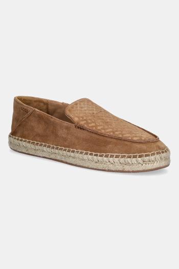 Semišové espadrilky BOSS Madeira hnedá farba, 50541781