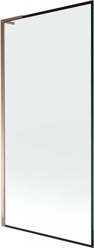 MEXEN/S - Next L vaňová zástena FIX 90 x 150, čierna vzor, ružové zlato 895-090-000-03-70-60