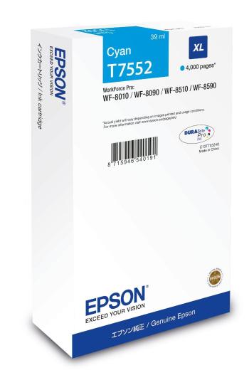 Epson T7552 XL C13T75524N azúrová (cyan) originálna cartridge