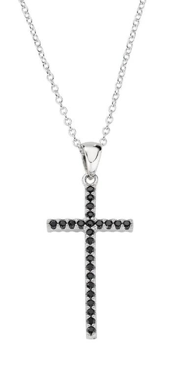 Amen Strieborný náhrdelník so zirkónmi Sacred Crosses CLCRDOBBNZ (retiazka, prívesok)