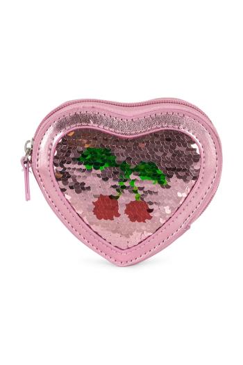 Detská peňaženka Konges Sløjd TUT HEART SEQUIN WALLET dievčenská, ružová farba, KS102876