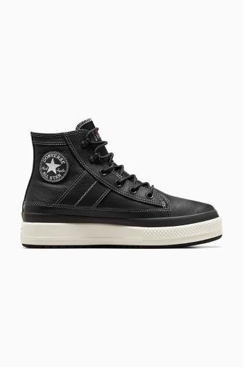 Kožené tenisky Converse Chuck Taylor All Star Equip Waterproof čierna farba, A08555C