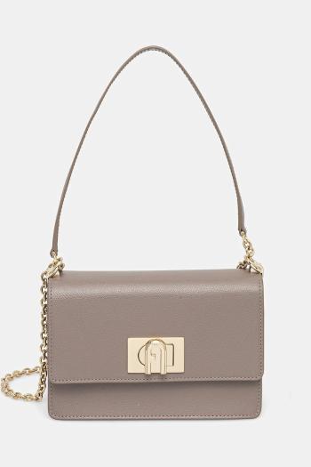 Kožená kabelka Furla šedá farba, BAFKACO.ARE000.2572S1007