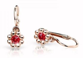 Cutie Jewellery Detské náušnice z ružového zlata C2030-10-X-4 červená