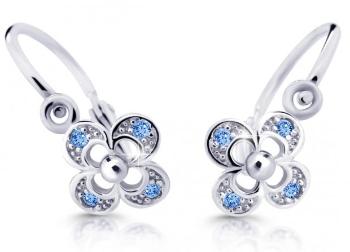 Cutie Jewellery Detské náušnice z bieleho zlata C2200-10-X-2 svetlo modrá