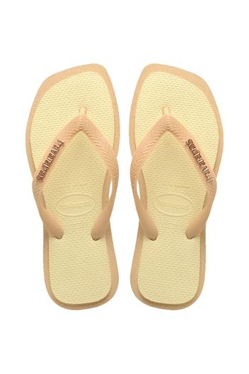 Šľapky Havaianas TOP SQUARE FUSION dámske, béžová farba, 4149944.0570