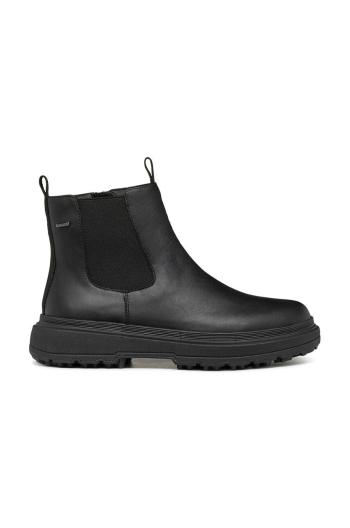 Členkové topánky Geox D LAMIDIE + GRIP ABX dámske, čierna farba, na plochom podpätku, D46XMD 00085 C9999