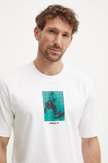 Bavlnené tričko adidas Originals GRFX Tee pánske, béžová farba, s nášivkou, IZ4839