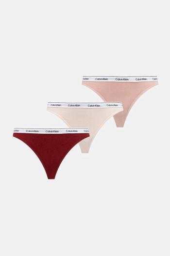 Tangá Calvin Klein Underwear 3-pak ružová farba, 000QD5209E