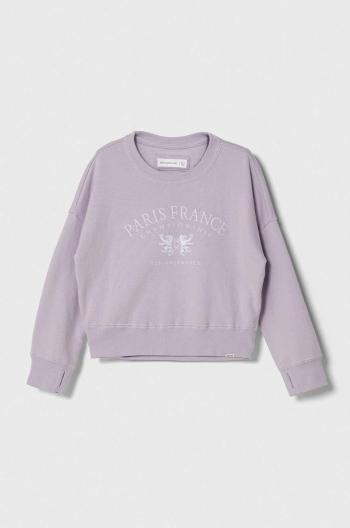 Detská mikina Abercrombie & Fitch fialová farba, s nášivkou