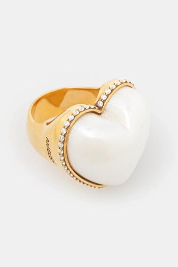 Strieborný prsteň AMBUSH Large Pearl Heart Ring 12115243