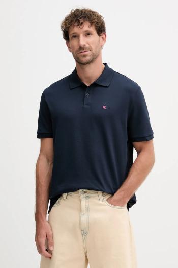 Bavlnené polo tričko Calvin Klein Jeans biela farba, jednofarebné, LV040EM269