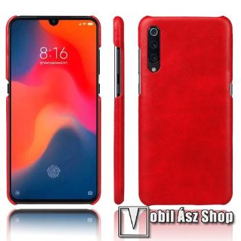 Műanyag védő tok / hátlap - PIROS - bőrhatású - Xiaomi Mi 9 / Xiaomi Mi 9 Explorer