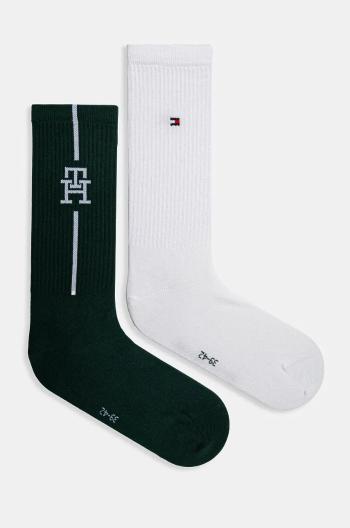 Ponožky Tommy Hilfiger 2-pak pánske, zelená farba, 701229850