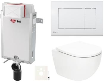 Závesný wc set SAT Fusion na zamurovanie vírové splachovanie SIKOSZTORFU20