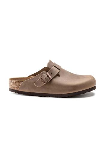 Nubukové šľapky Birkenstock Boston hnedá farba, 960813