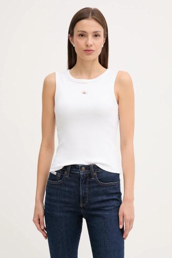 Top Calvin Klein Jeans biela farba, LV047C201G