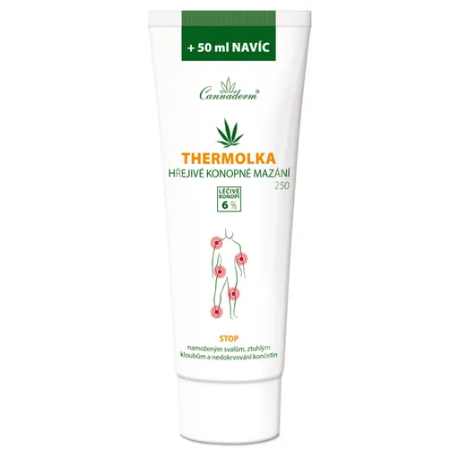 CANNADERM Thermolka hrejivé konopné mazanie 250 ml