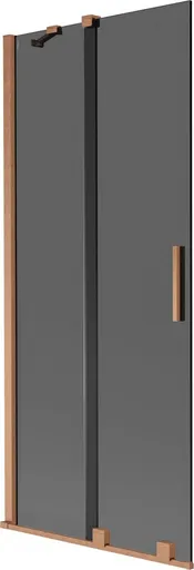 MEXEN/S - Velár dvojkrídlová posuvná vaňová zástena 85 x 150, grafit, meď kartáčovaná 896-085-000-41-65