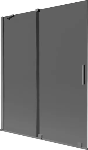 MEXEN/S - Velár dvojkrídlová posuvná vaňová zástena 140 x 150, grafit, grafit metal 896-140-000-41-95