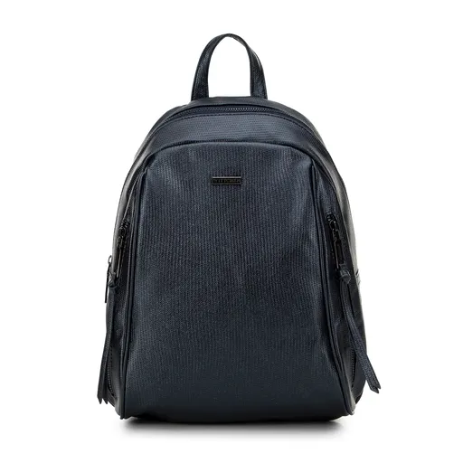 Lesklý granátový batoh z ekokože pre výrazný vzhľad, 99-4Y-713-7.