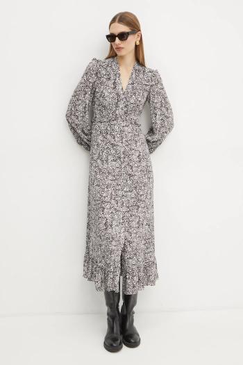 Šaty Weekend Max Mara hnedá farba, maxi, áčkový strih, 2425226023600