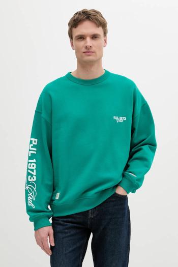 Bavlnená mikina Pepe Jeans COLVILLE CREW zelená farba, s nášivkou, PM582841